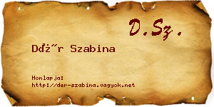 Dér Szabina névjegykártya