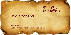 Dér Szabina névjegykártya