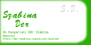 szabina der business card