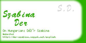 szabina der business card